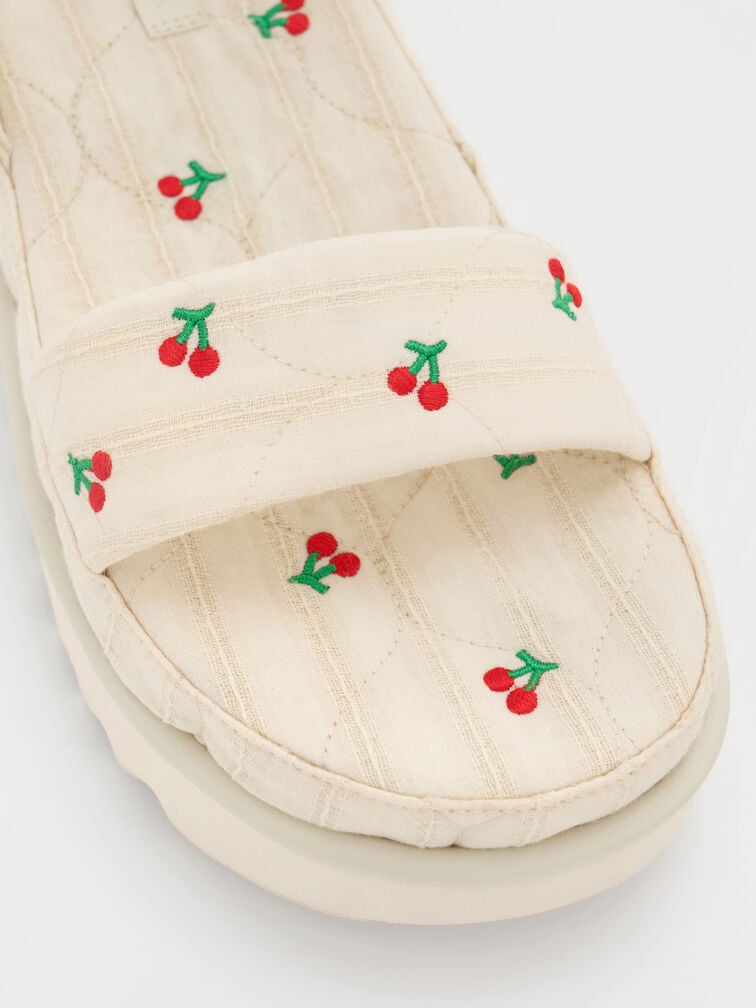 Cherry-Print Flatform Ankle-Strap Sandals, Multi, hi-res