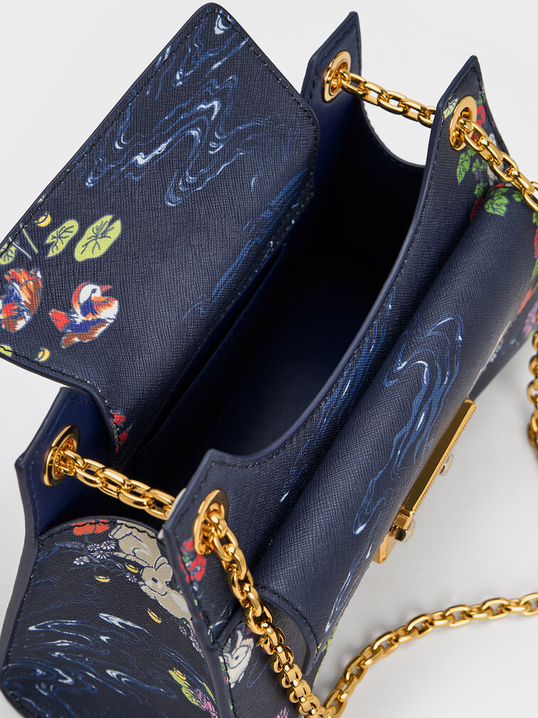 Rabbit Illustrated Chain Handle Bag, , hi-res