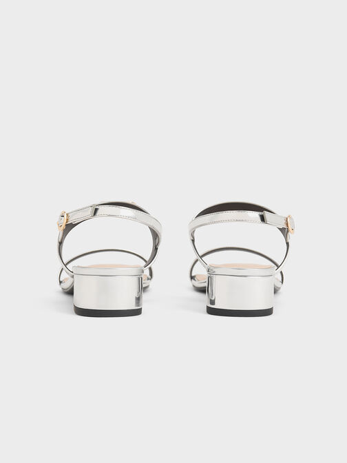 Trifina Metallic-Accent Slingback Sandals, Silver, hi-res