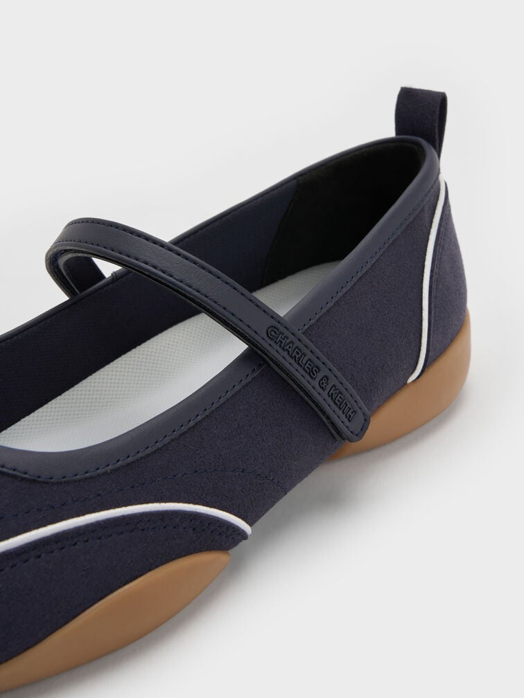 Louise Contrast-Trim Mary Jane Sneakers, Dark Blue, hi-res