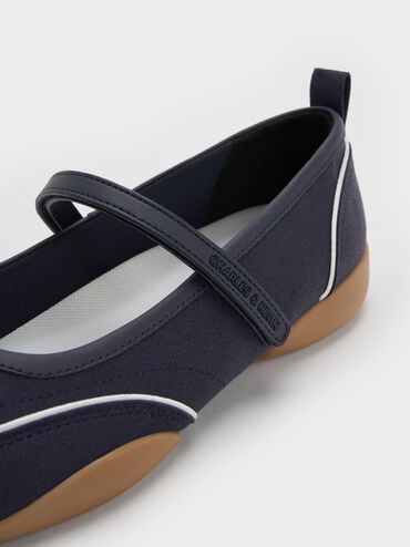 Louise Contrast-Trim Mary Jane Sneakers, Dark Blue, hi-res