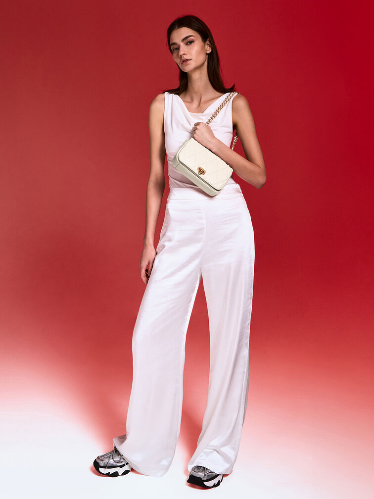 Arwen Diamond-Quilt Braided-Strap Shoulder Bag, Cream, hi-res