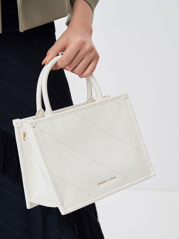 Celia Quilted Double Handle Tote Bag, , hi-res