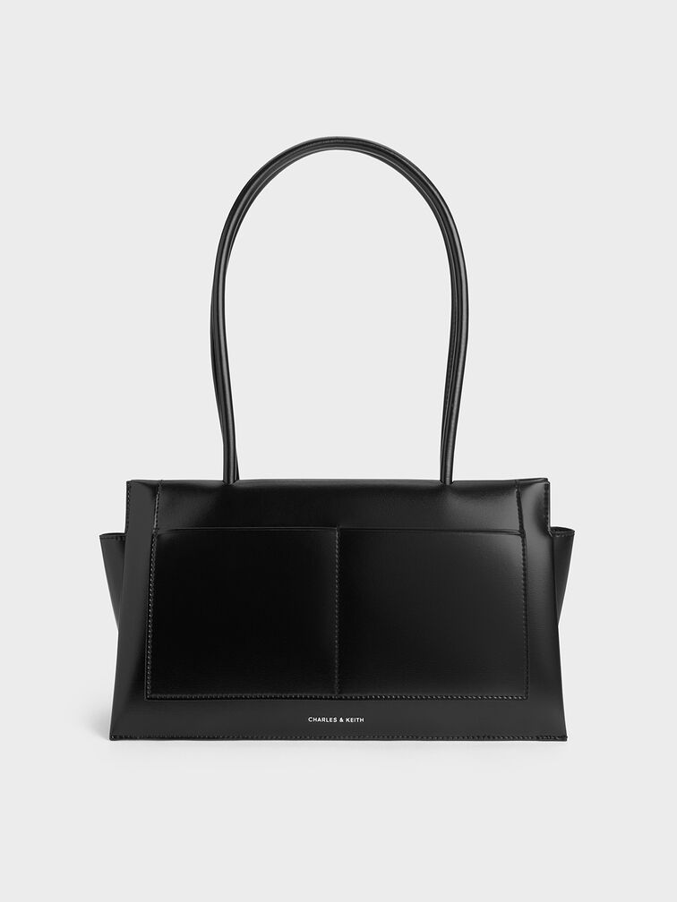 Irie Elongated-Handle Shoulder Bag, Noir, hi-res
