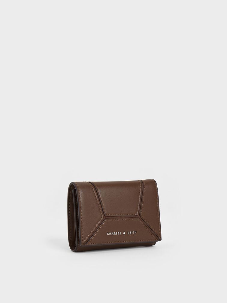 Nasrin Geometric Wallet, Dark Brown, hi-res
