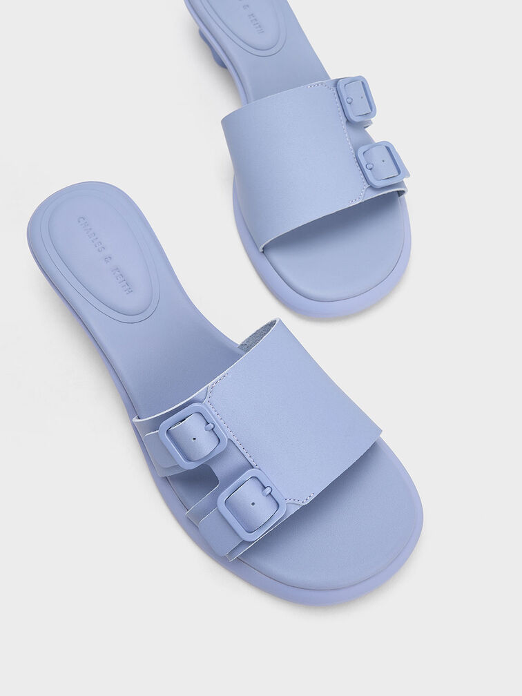 Double Buckle Sculptural Mules, , hi-res