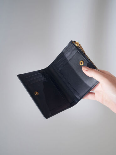 Harmonee Top Zip Small Wallet, Black, hi-res