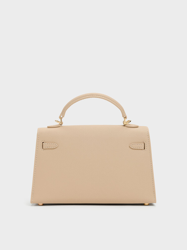 กระเป๋าถือดีเทลสายคาดแบบผูกปมรุ่น Tricha, Sand Beige, hi-res