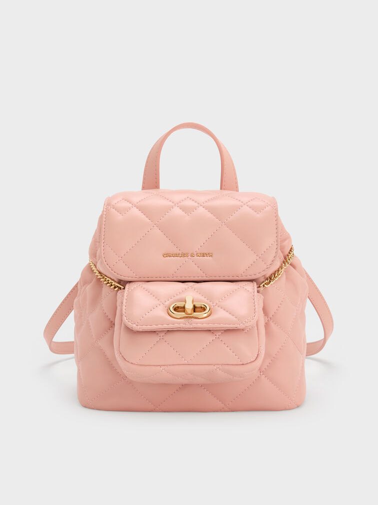 Aubrielle Quilted Backpack, Pink, hi-res