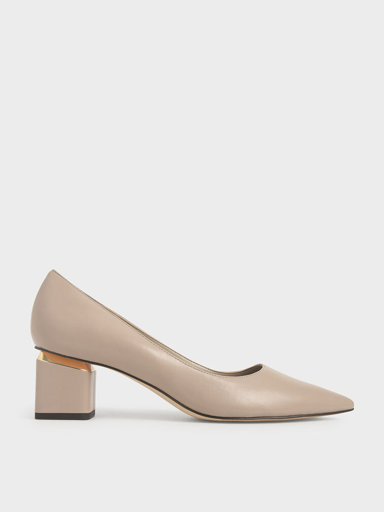 Metal Accented Pointed Toe Pumps, , hi-res