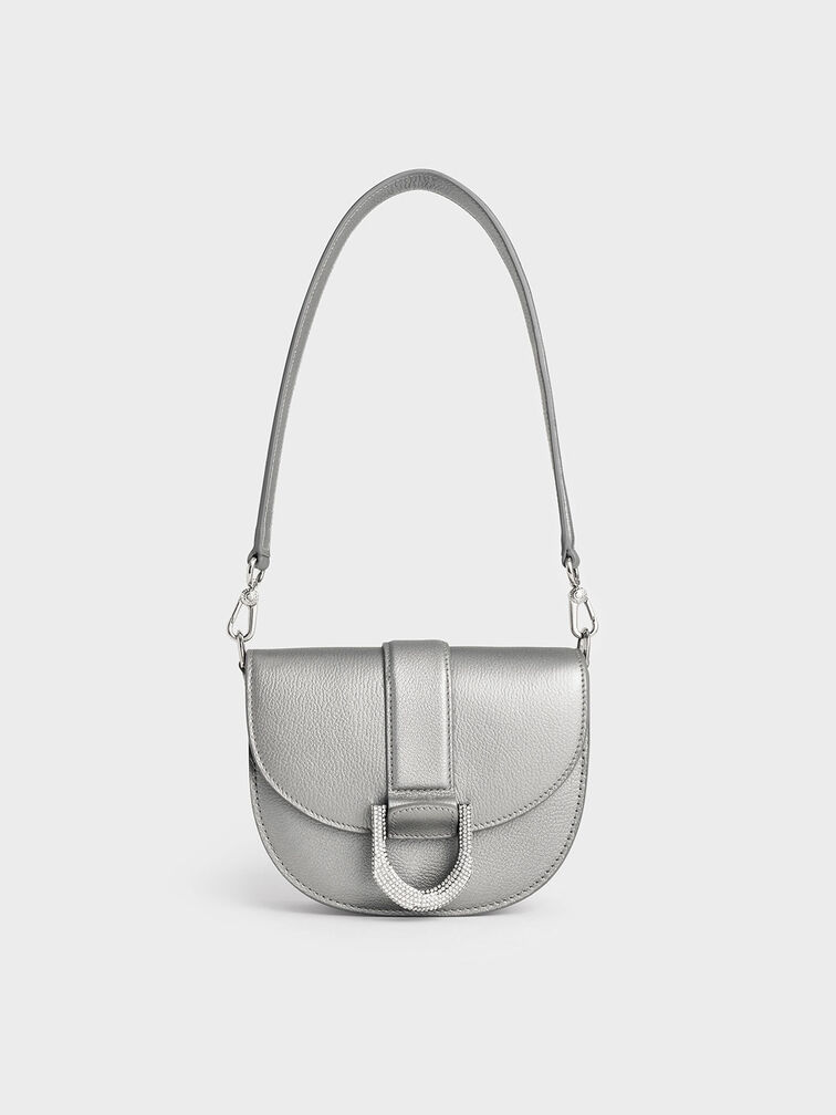 Mini Gabine Leather Saddle Bag, , hi-res