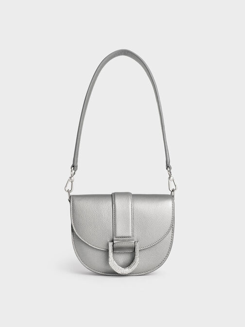 Mini Gabine Leather Saddle Bag, , hi-res