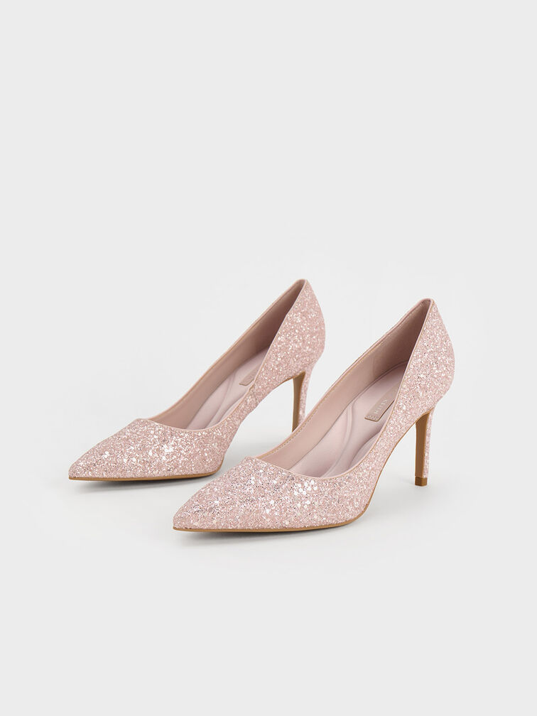 Emmy Glittered Pointed-Toe Pumps, , hi-res