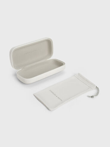 แว่นตากันแดดกรอบทรงเหลี่ยมวัสดุอะซิเตทรีไซเคิลรุ่น Freya, สีเบจ, hi-res