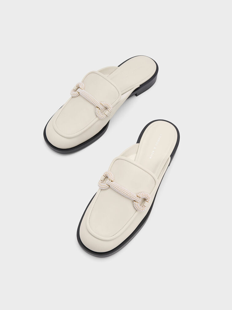 Beaded Accent Loafer Mules, , hi-res