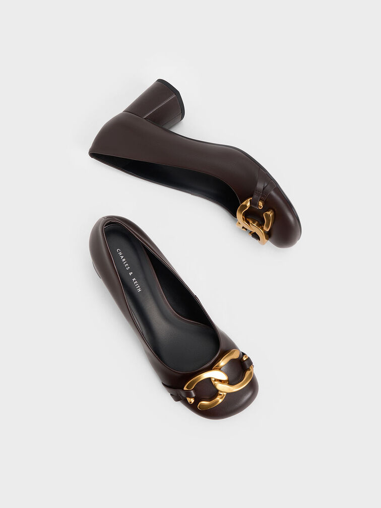 Chunky Metallic Accent Pumps, , hi-res
