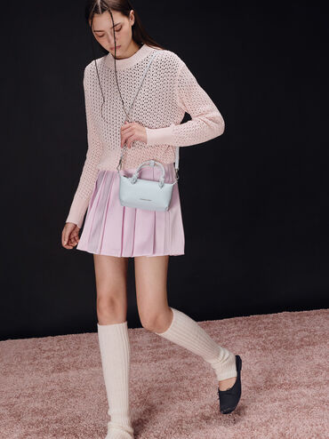 กระเป๋าโท้ทหูจับแบบปมรุ่น Sammie, สีซีซอลต์บลู, hi-res