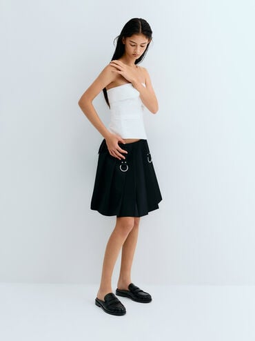 รองเท้าเปิดส้นทรงโลฟเฟอร์ดีไซน์เพนนีรุ่น Dylan, สีดำ, hi-res