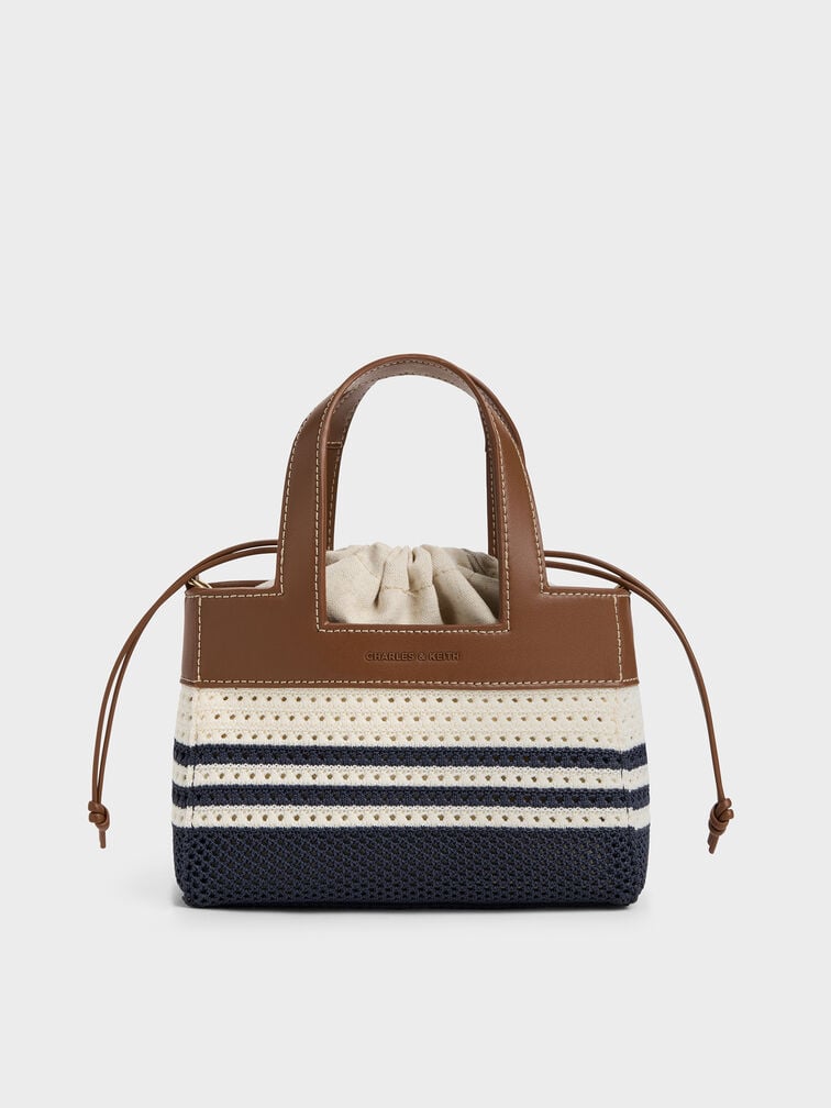 Girls' Ida Striped Knitted Mini Bag, Multi, hi-res