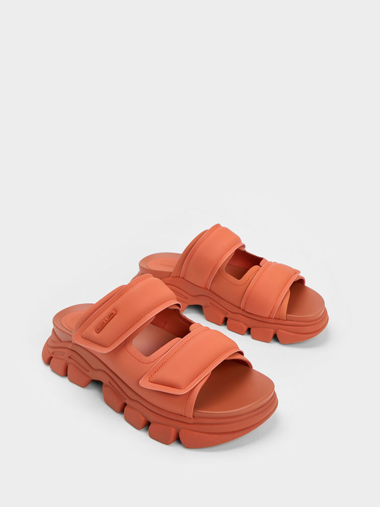 Dash Double Strap Slides, Orange, hi-res