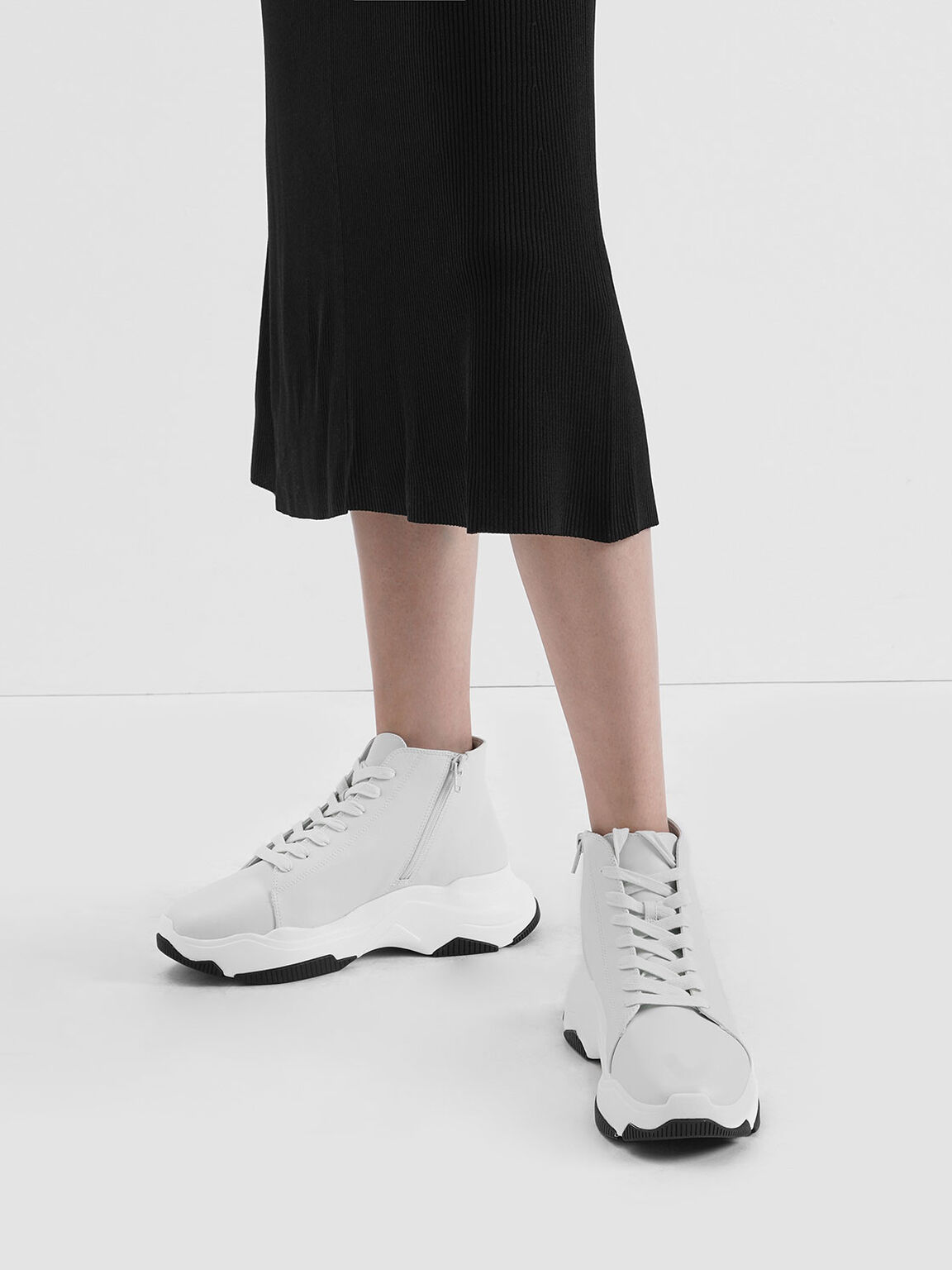 women's edie knit lace up high top sneakers