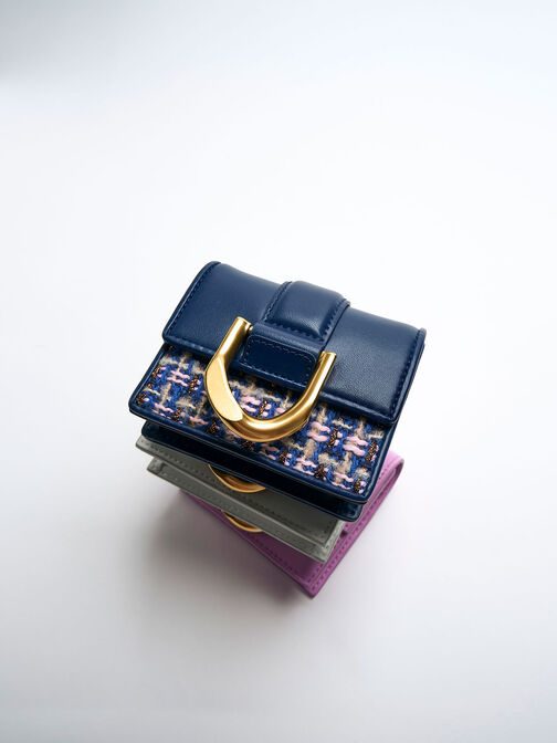 Gabine Tweed Chain-Link Cardholder, , hi-res