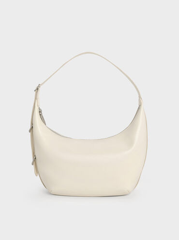 Bryna Curved Hobo Bag, Cream, hi-res