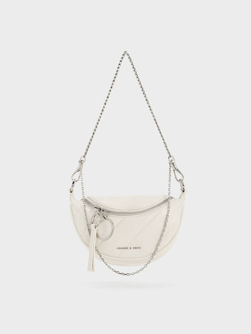 Philomena Crinkle-Effect Half-Moon Crossbody Bag, , hi-res