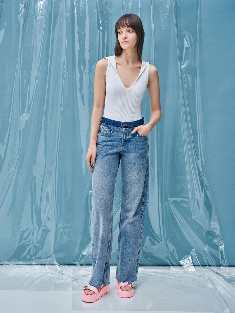 รองเท้าแตะแฟลตฟอร์มตกแต่งหัวเข็มขัดเมทัลลิครุ่น Laine, สีชมพูอ่อน, hi-res