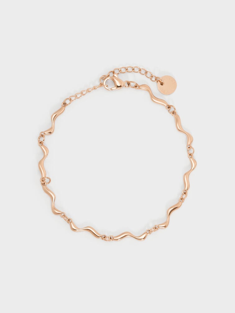Emilia Wavy Bracelet, Rose Gold, hi-res