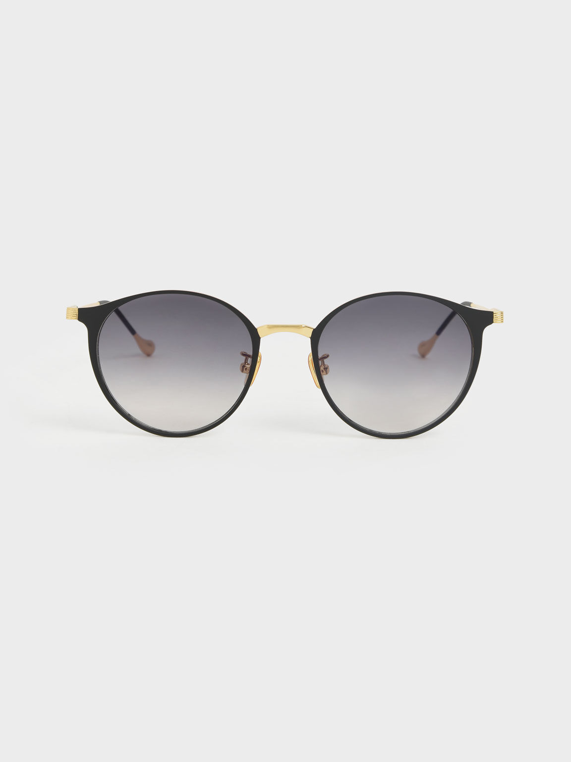 Tinted Round Sunglasses, Black, hi-res