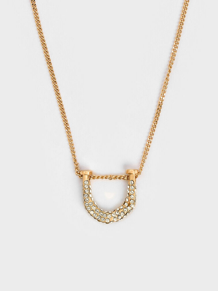 Gabine Swarovski Crystal Necklace, สีทอง, hi-res