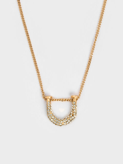 Gabine Swarovski Crystal Necklace, สีทอง, hi-res