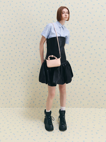 กระเป๋าโท้ทพร้อมหูจับแบบปมรุ่น Sammie, สีซอฟต์พิงค์, hi-res