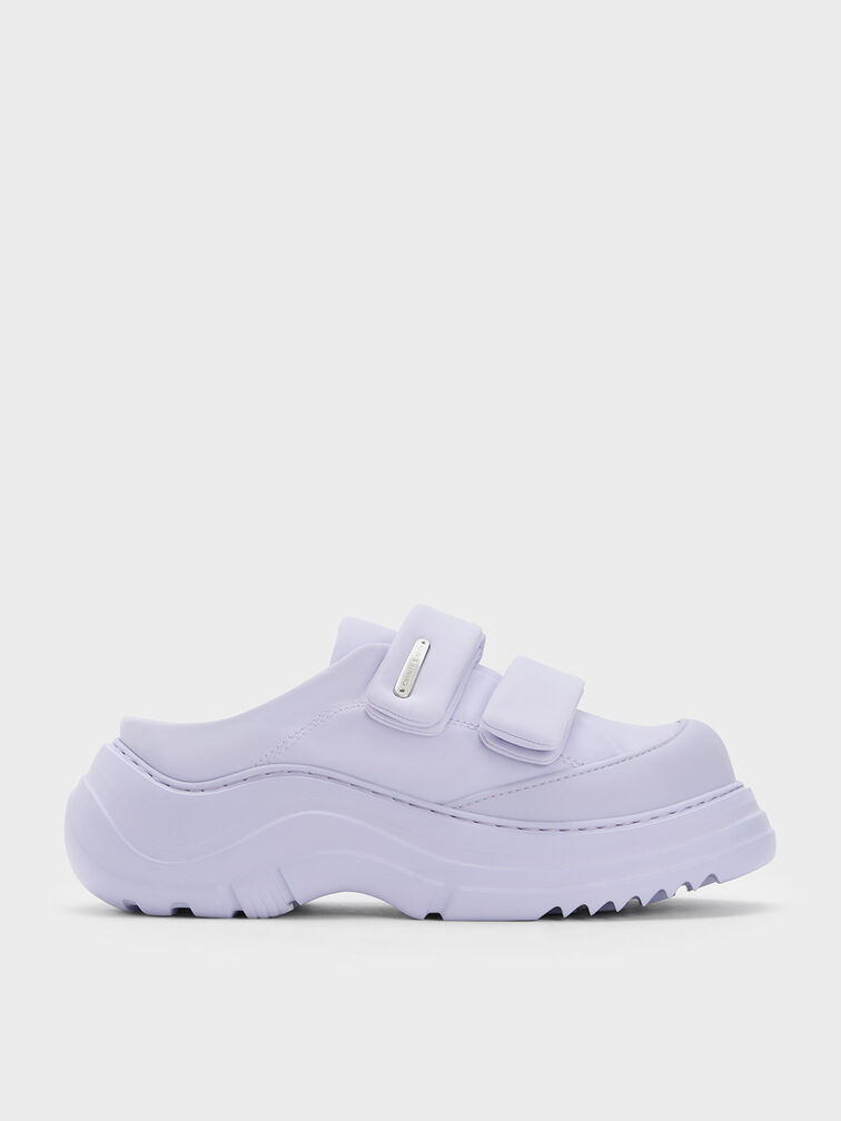 Nylon Padded Double-Strap Slip-On Sneakers, , hi-res