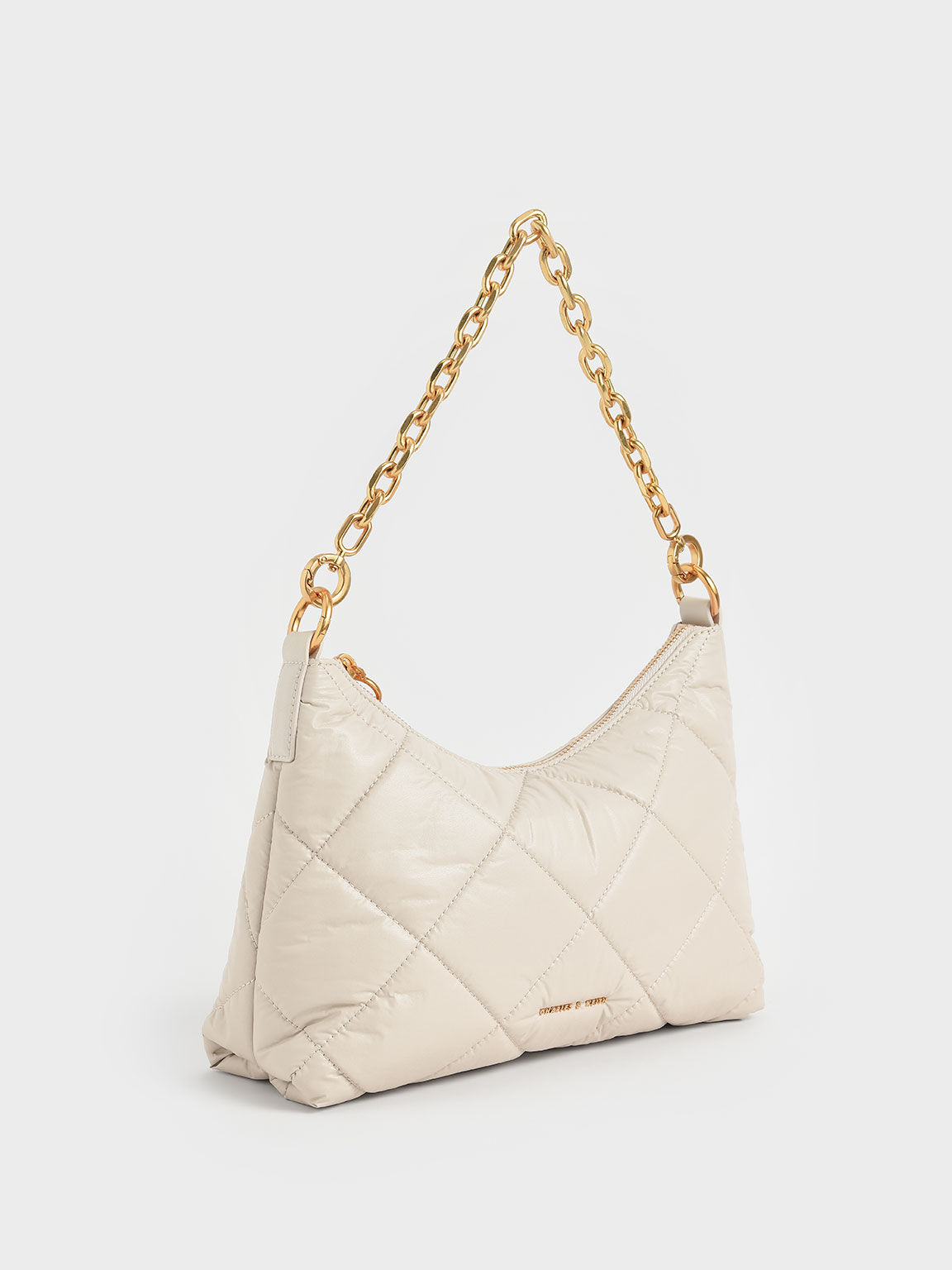 Paffuto Quilted Chain Handle Bag, Cream, hi-res