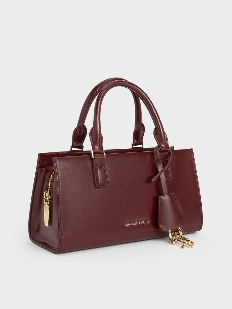 กระเป๋าโท้ทขนาดเล็กรุ่น Kerry, สีมัลเบอร์รี่พลัม, hi-res