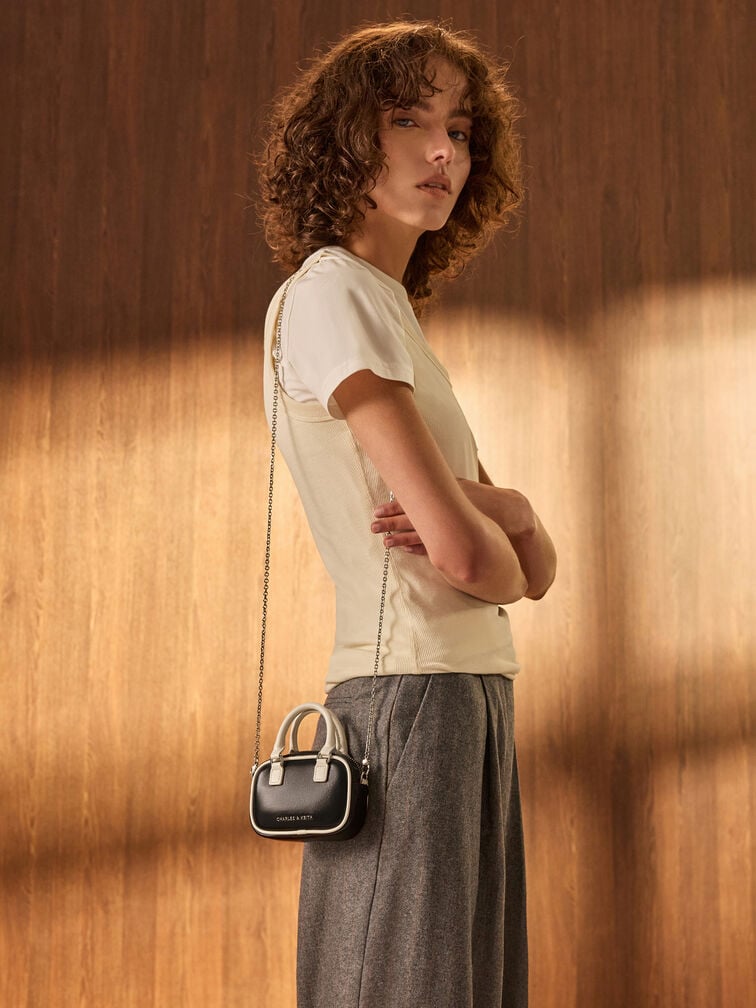 Sianna Two-Tone Bowling-Bag Charm, Multi, hi-res