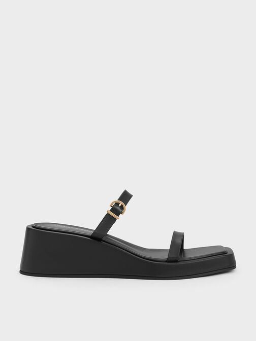 Square-Toe Wedge Mules, , hi-res