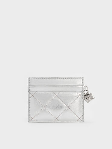 Arrietty Quilted Card Holder, Silver, hi-res