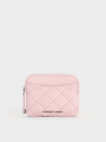 Duo Quilted Card Holder, Cotton Candy Pink, hi-res