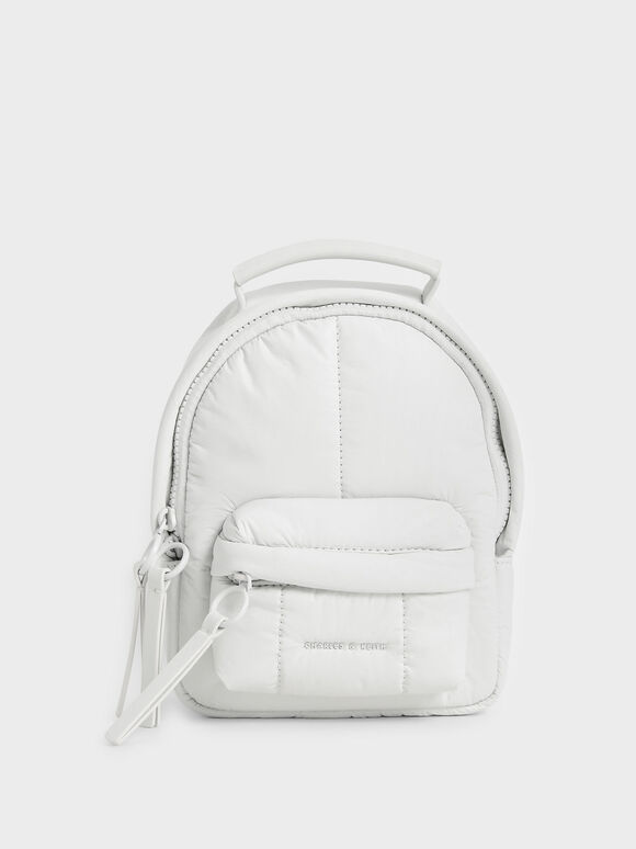 Lin Puffy Backpack, White, hi-res
