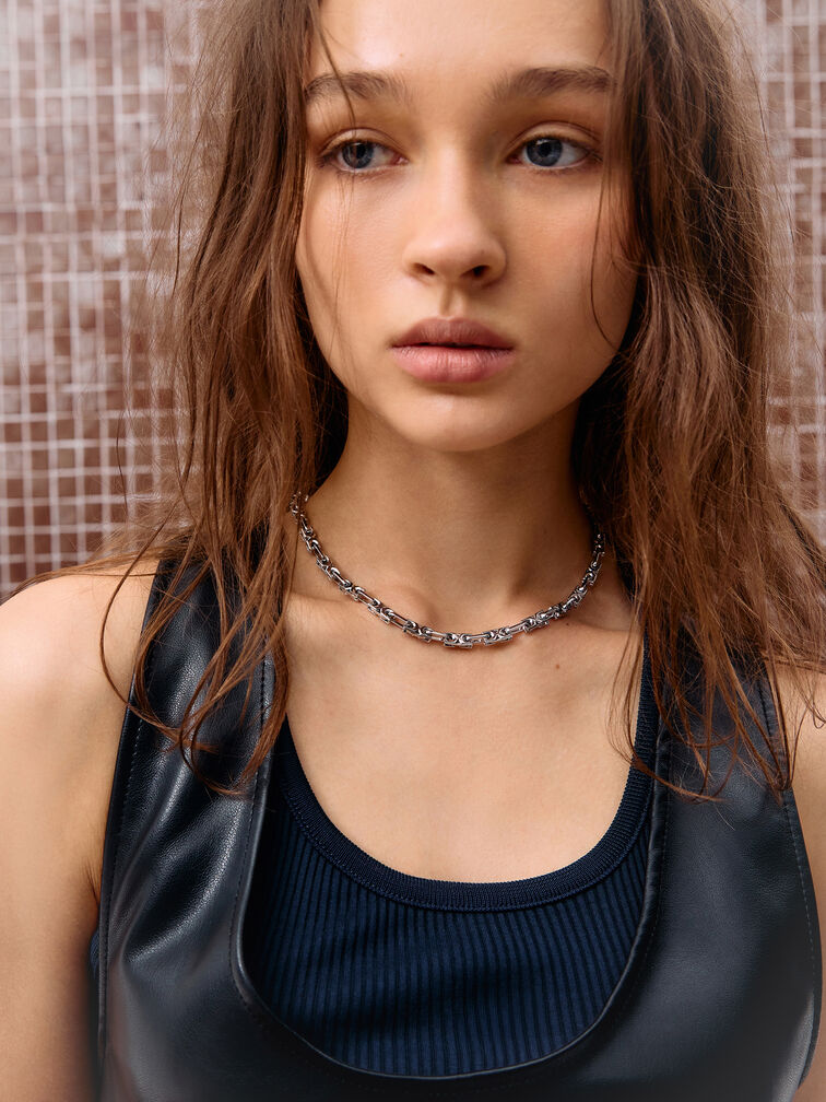 Adalyn Interlocking Necklace, Silver, hi-res