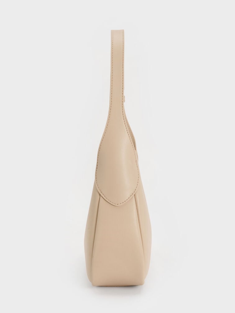 Mini Adalyn Metallic-Buckle Belted Hobo Bag, Dusted Oat, hi-res