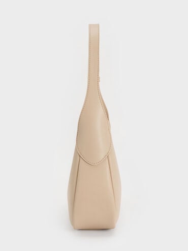 Mini Adalyn Metallic-Buckle Belted Hobo Bag, Dusted Oat, hi-res