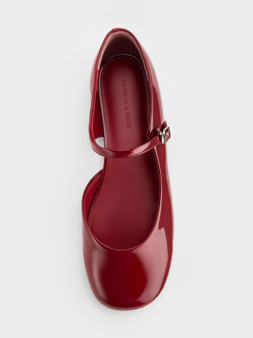 Patent D'Orsay Mary Janes, Red, hi-res