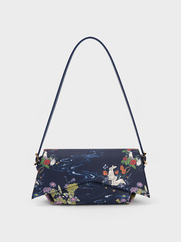Rabbit Illustrated Geometric Bag, , hi-res