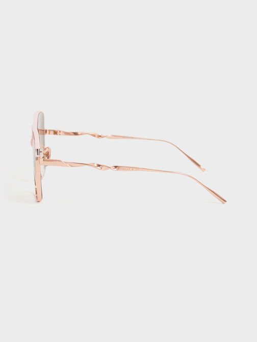 Wavy Wire-Frame Square Sunglasses, , hi-res