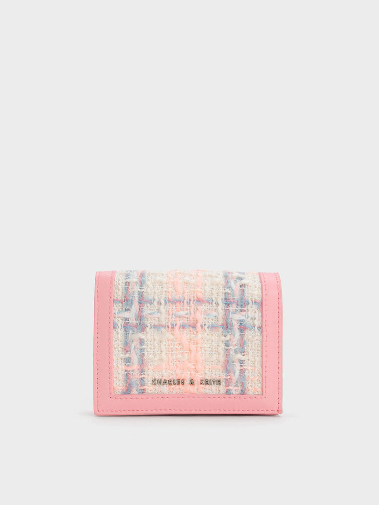 Micaela Tweed Card Holder, Pink, hi-res