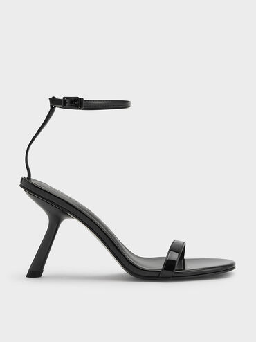 Patent Slant-Heel Ankle-Strap Sandals, , hi-res